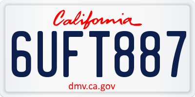 CA license plate 6UFT887