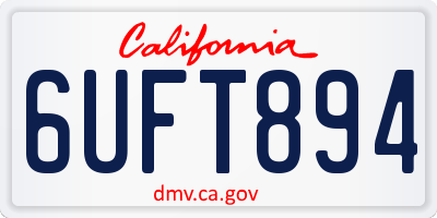CA license plate 6UFT894