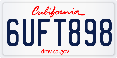CA license plate 6UFT898