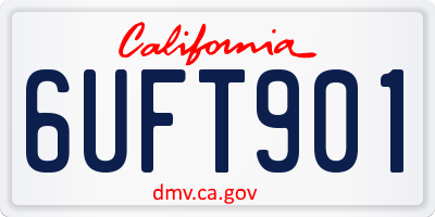 CA license plate 6UFT901