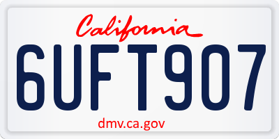 CA license plate 6UFT907