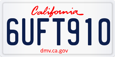 CA license plate 6UFT910