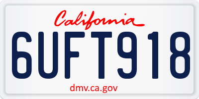 CA license plate 6UFT918