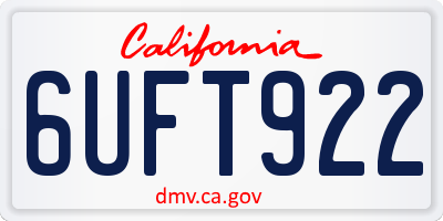 CA license plate 6UFT922