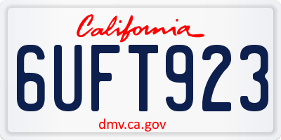 CA license plate 6UFT923