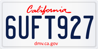CA license plate 6UFT927