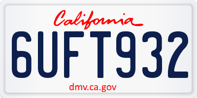 CA license plate 6UFT932