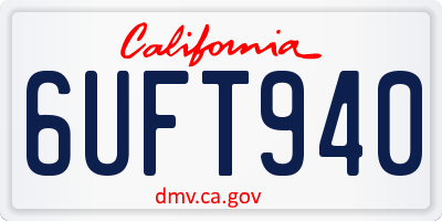 CA license plate 6UFT940