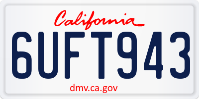 CA license plate 6UFT943