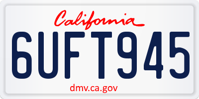 CA license plate 6UFT945
