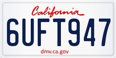 CA license plate 6UFT947
