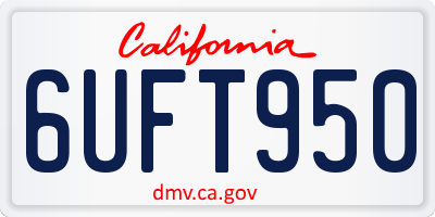 CA license plate 6UFT950