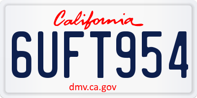 CA license plate 6UFT954
