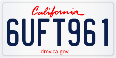 CA license plate 6UFT961