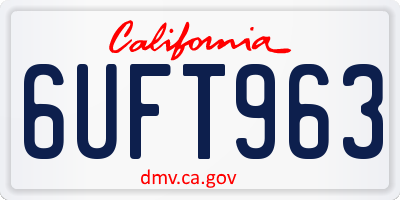 CA license plate 6UFT963