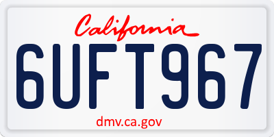CA license plate 6UFT967