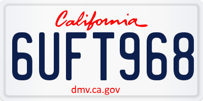 CA license plate 6UFT968
