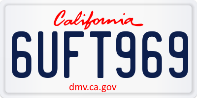 CA license plate 6UFT969