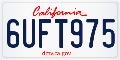 CA license plate 6UFT975