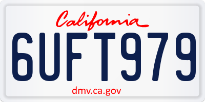 CA license plate 6UFT979
