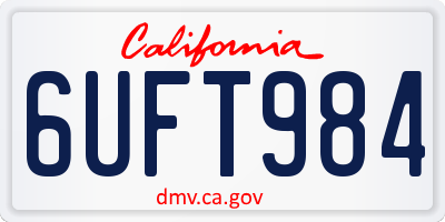 CA license plate 6UFT984