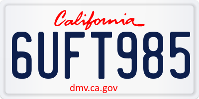 CA license plate 6UFT985