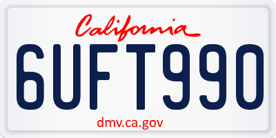 CA license plate 6UFT990