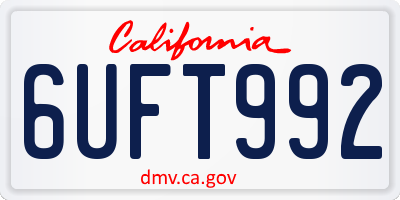 CA license plate 6UFT992
