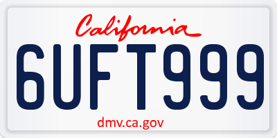 CA license plate 6UFT999