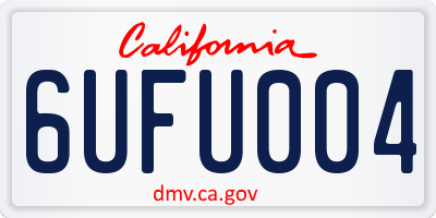 CA license plate 6UFU004