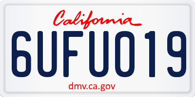 CA license plate 6UFU019
