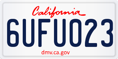 CA license plate 6UFU023