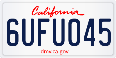 CA license plate 6UFU045