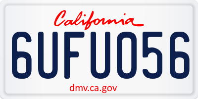 CA license plate 6UFU056