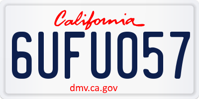 CA license plate 6UFU057