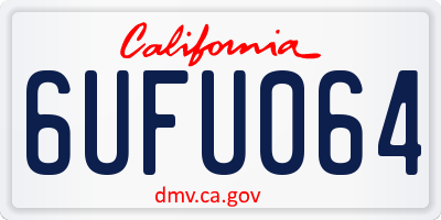 CA license plate 6UFU064