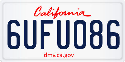 CA license plate 6UFU086