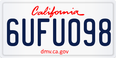 CA license plate 6UFU098