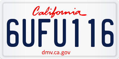 CA license plate 6UFU116