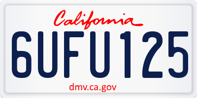 CA license plate 6UFU125