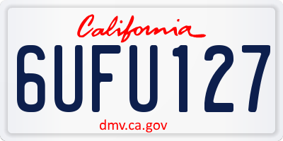 CA license plate 6UFU127