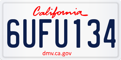 CA license plate 6UFU134