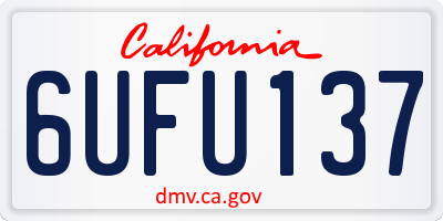 CA license plate 6UFU137