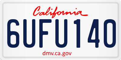 CA license plate 6UFU140