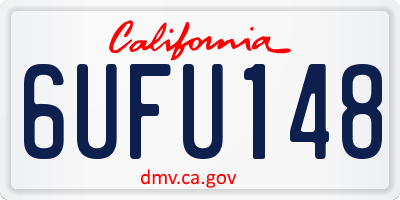 CA license plate 6UFU148