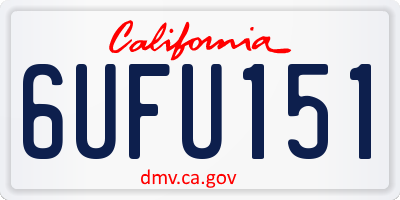 CA license plate 6UFU151