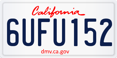 CA license plate 6UFU152