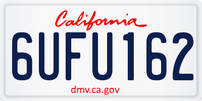 CA license plate 6UFU162