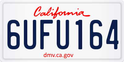 CA license plate 6UFU164