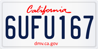 CA license plate 6UFU167